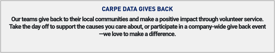 carpe data gives back